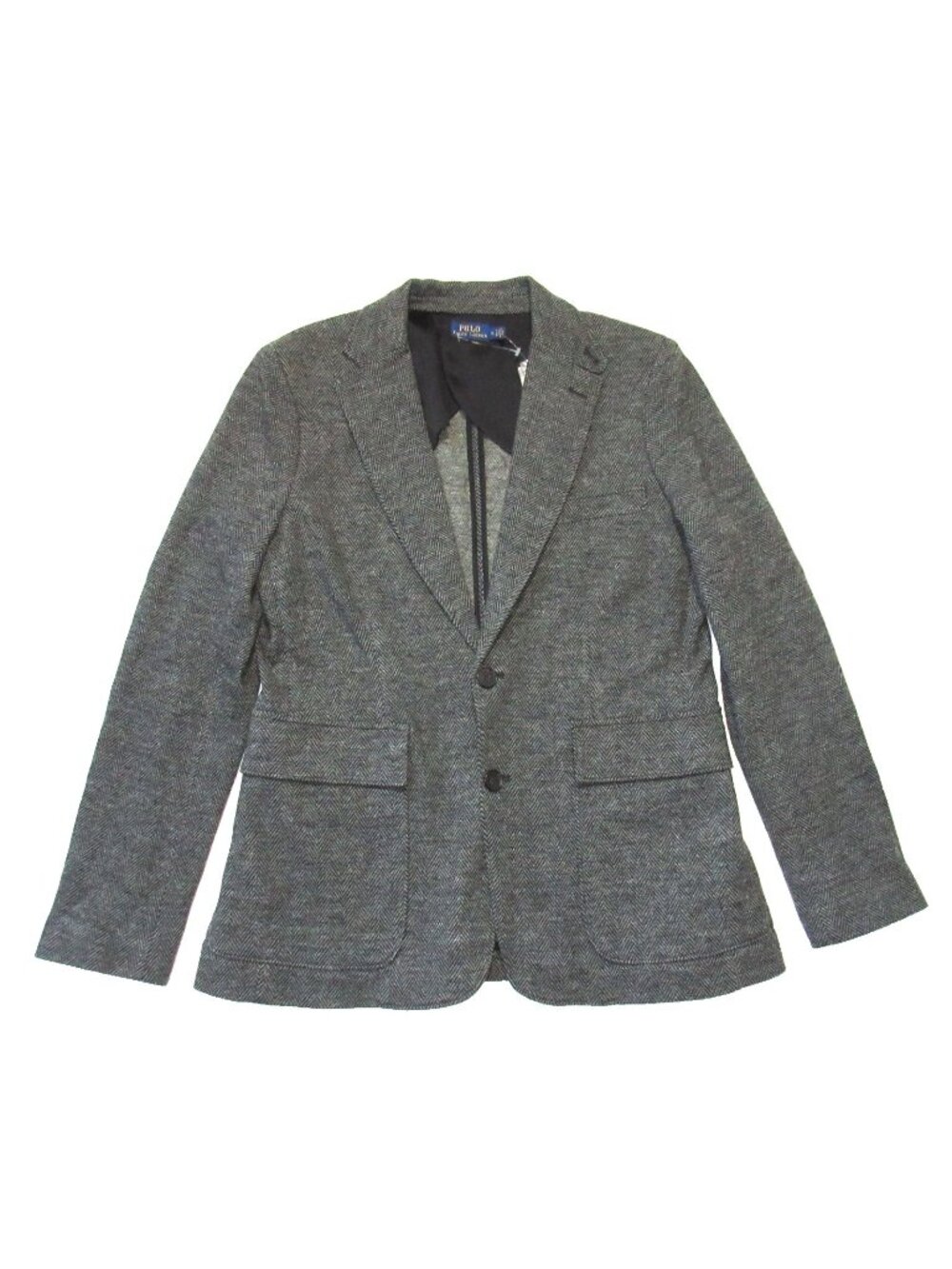 NWT Polo Ralph Lauren Heritage Herringbone Blazer in Black Cream Jacket 12